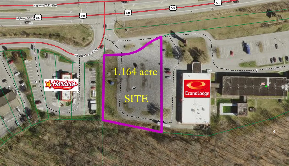 Site plan for a pad ready development site on Highway 58 near Norton, Virginia